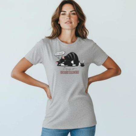 Imbracaminte desene pisici - tricou-gri-din-bumbac-cu-desen-si-mesaj-pisica-lenesa