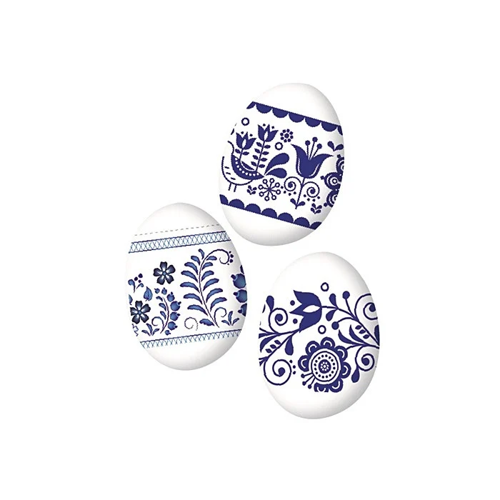 2 * Set 12 folii termice pentru oua de Pasti - motive florale rosii + albastre [3]