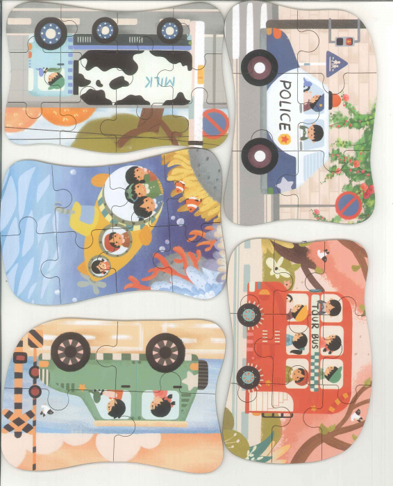 5 PUZZLE Mijloace Transport in cutie metalica [2]