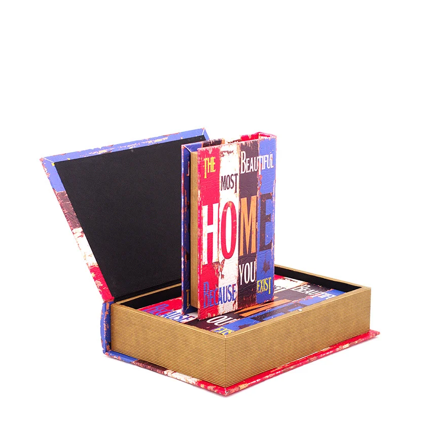 Set 3 cutii decorative pentru depozitare, tip carte "Home" [4]