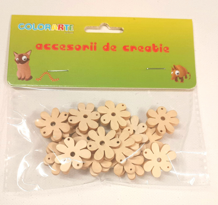 Accesorii lemn - nasturi trifoi 30 buc/ set [2]