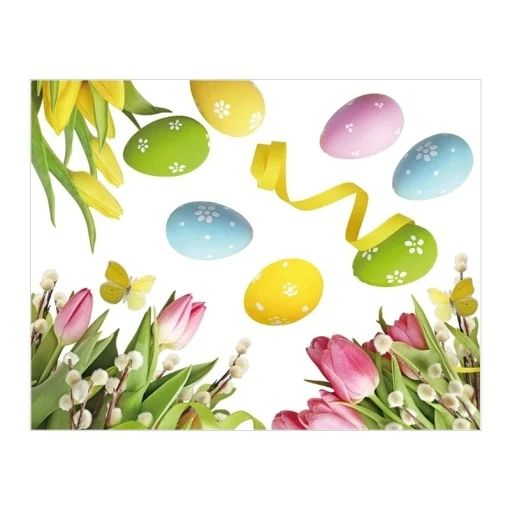 Autocolant de Pasti pentru fereastra 42 cm x 30 cm - lalele si oua colorate [1]
