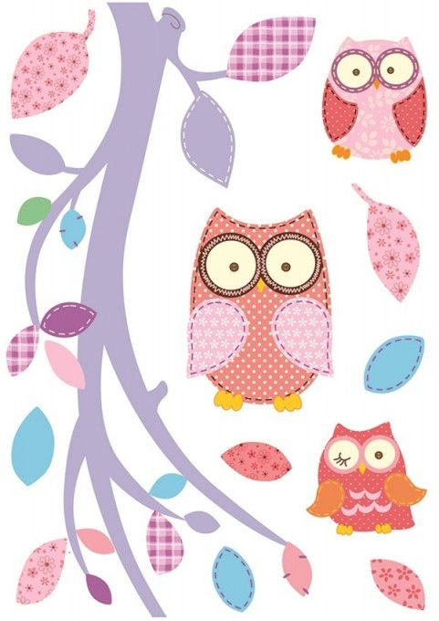 Sticker perete cu bufnițe și crengi 42 cm [1]