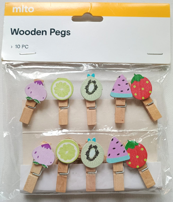 Clestisori din lemn natur cu pom-pom - 8 buc. [1]