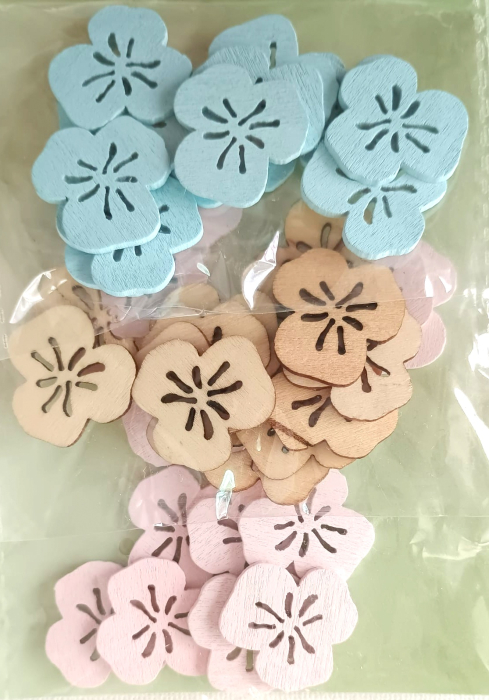 Accesorii lemn - flori 36 buc/ set [2]