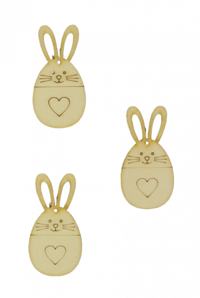 Figurine din lemn - iepuraș cu inimă (7 cm, 3 buc/set) [1]