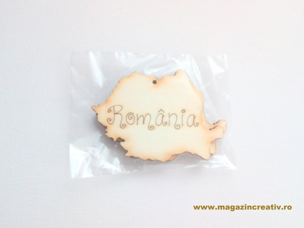 Forma din lemn: harta Romania 8 cm [1]