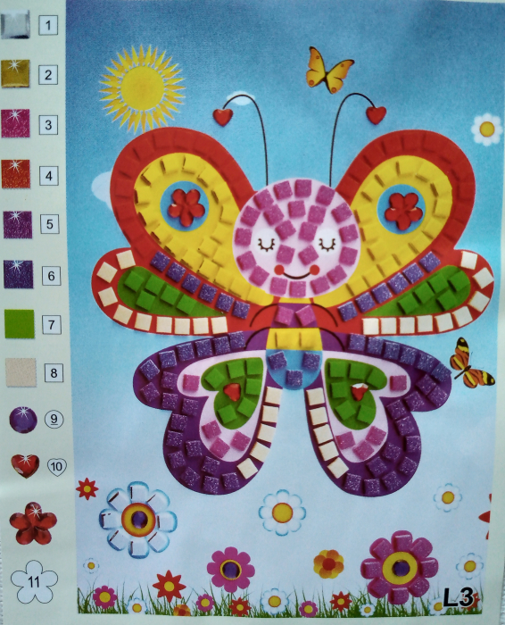 Tablou de lucrat mozaic - fluture [2]