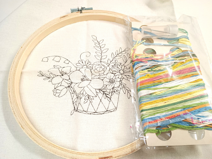 Kit pentru broderie 20 cm - vas cu flori [3]