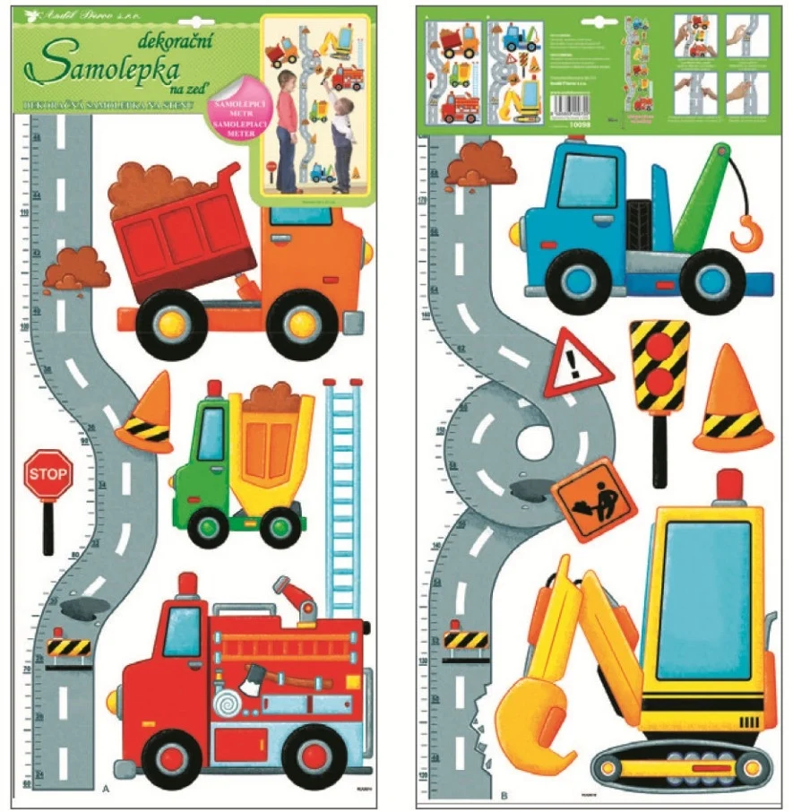 Masurator inaltime pentru copii, 69 cm, 2 coli - utilaje de constructie [1]