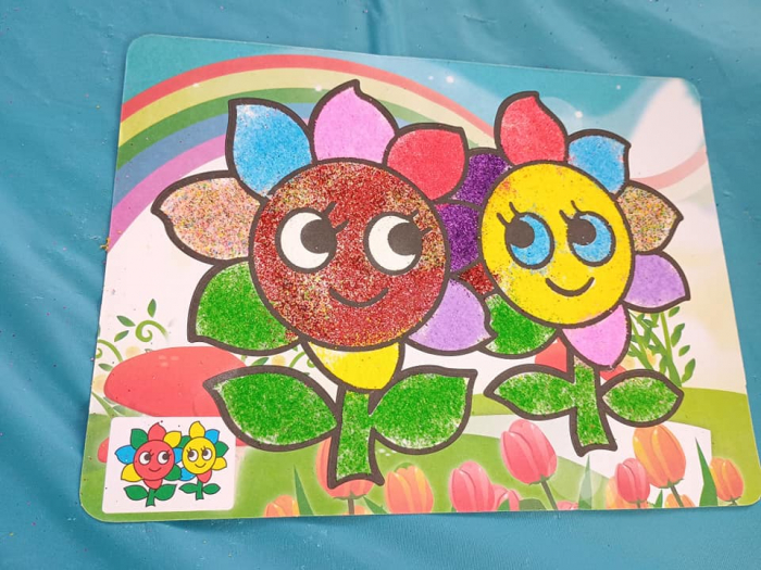 Plansa autoadeziva A5 FLOARE + nisip colorat [2]