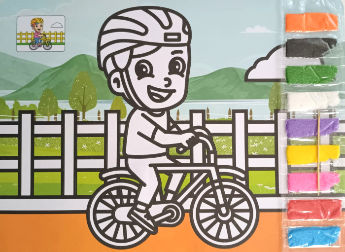 Plansa nisip colorat 27,3 cm bicicleta [1]