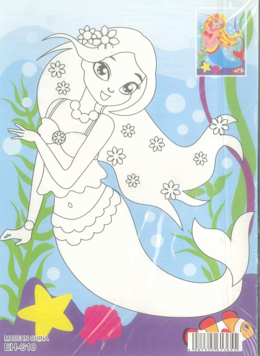 Puzzle pe numere cu strasuri 24X27cm Sirena [2]