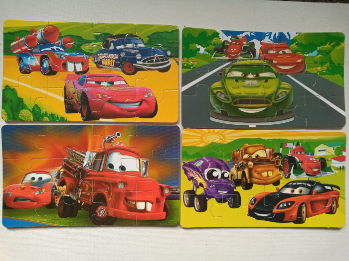 Puzzle din lemn, 12 piese, cu imagini masini.  [2]