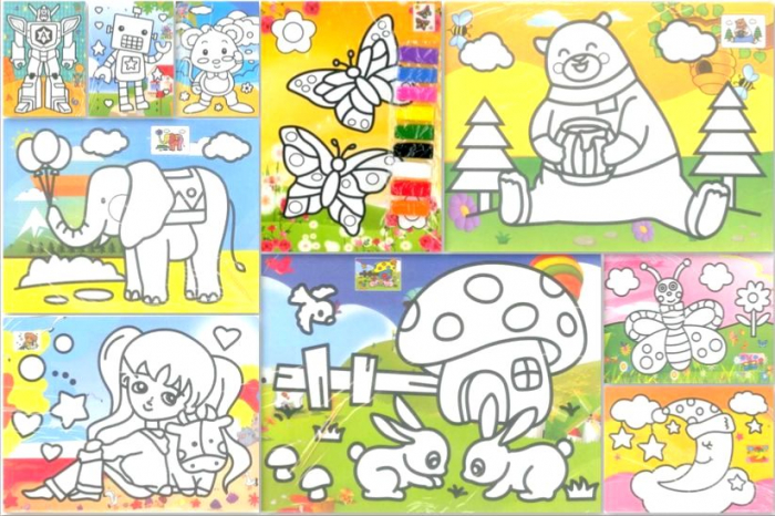 Set 100 planse AA nisip colorat A4 [7]