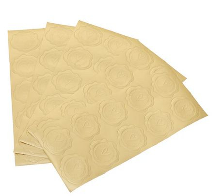 Stickere tip sigiliu aurii cu inima - set 50 buc [1]