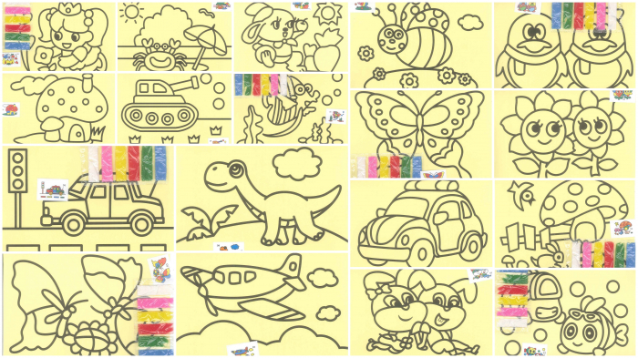 Set 50 planse AA nisip colorat A5 [2]