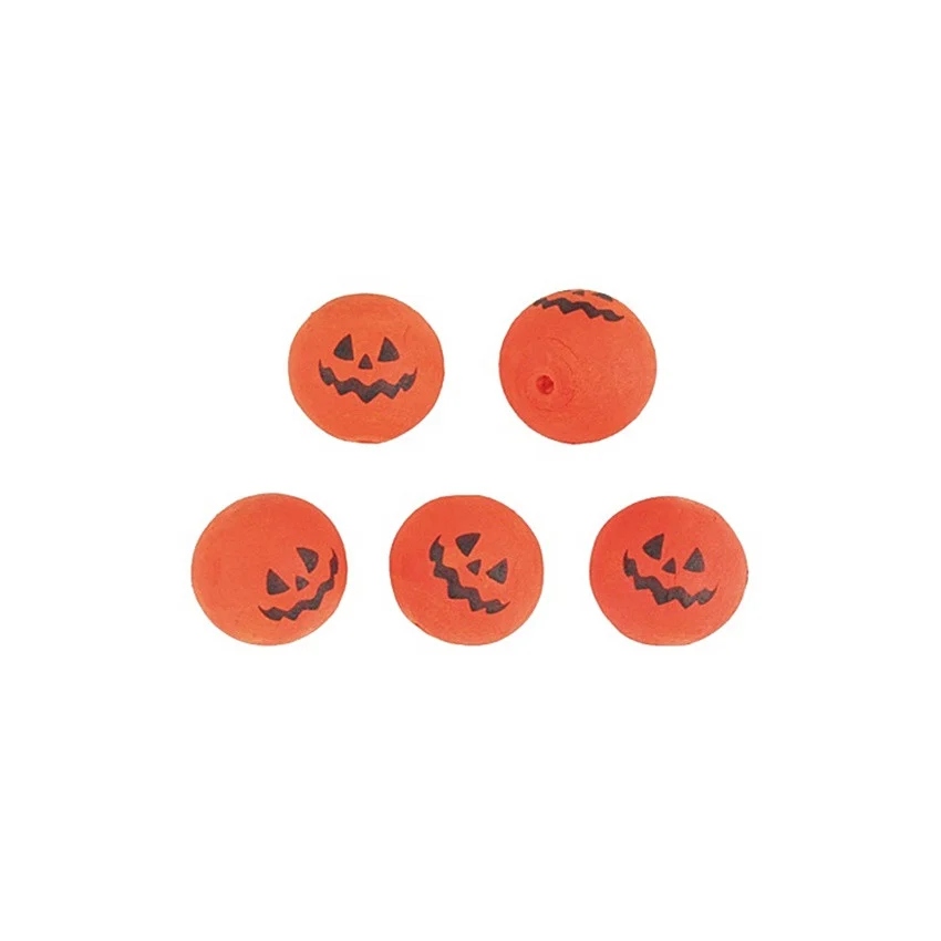 Set 5 bile din hartie presata - cap fantoma portocalie Halloween, 2.5 cm [1]