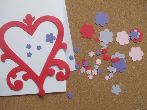 Set confecționare 20 felicitari Inima cu flori [3]