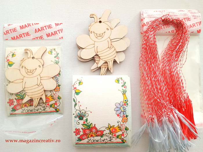 Set confectionare 20 martisoare lemn Albina [1]