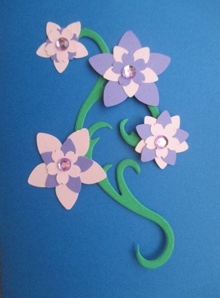 Set creativ 20 felicitari albastre cu flori [2]