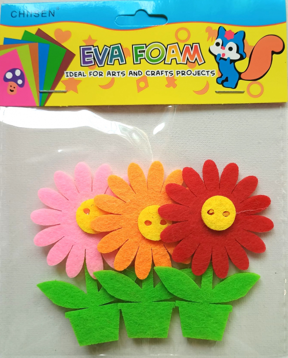 Set fetru - 3 flori cu buburuza [1]