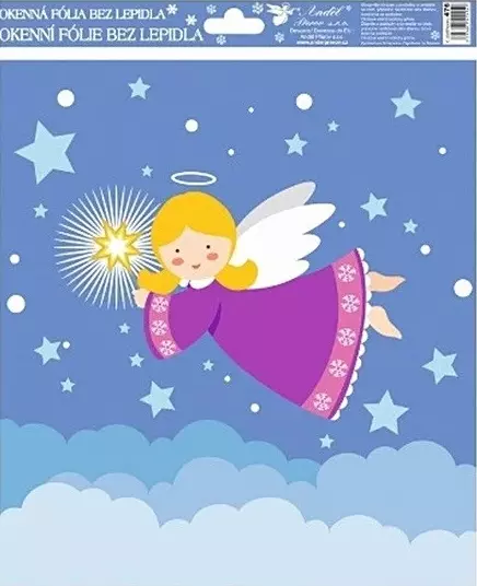 Sticker de iarna pentru geam - ingeras cu bagheta magica, 24 x 26,5 cm [1]