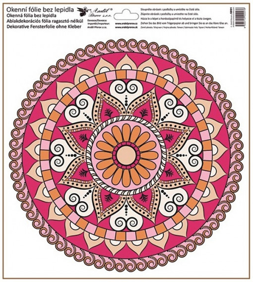 Sticker geam - mandala rosu, 30 x 30 cm [1]
