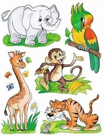 Autocolant pentru geam - animale de jungla [1]