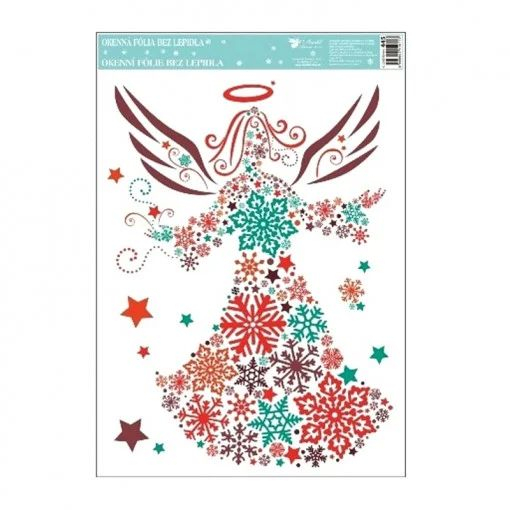 Sticker pentru geam cu motive de iarna - inger colorat, 20 x 30 cm [1]