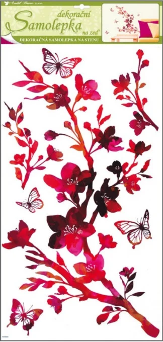 Sticker perete cu scop decorativ- creanga cu fluturasi 60cm x 32cm [1]