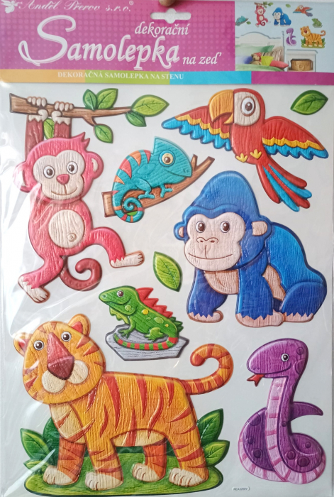 Sticker perete cu scop decorativ din plastic cu efect 3D - jungla [1]