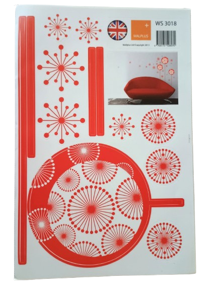 Sticker perete - decor rosu [2]