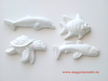 MEDIUL ACVATIC - 15 animale marine - set figurine din ipsos