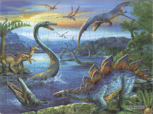 Puzzle carton - Puzzle 70 piese - dinozauri