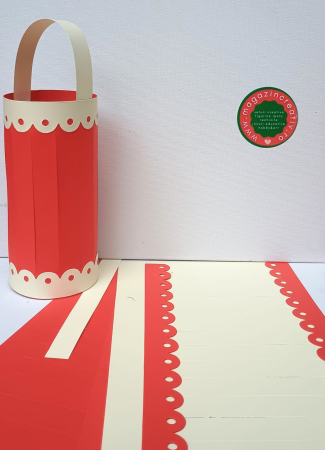 Set Creativ DIY Crăciun - 2 Mini-Felinare din Carton pentru Brad, Activitate Lucru Manual Copii și Familie, Roșu/Crem [1]