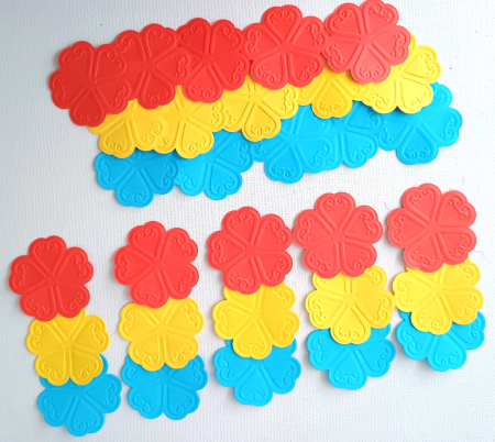 30 de flori tricolor cu model în relief [2]