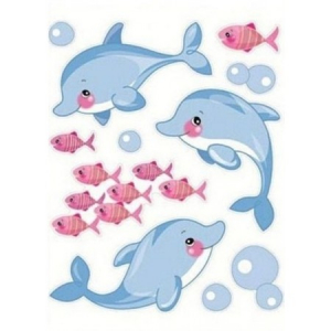MEDIUL ACVATIC - Sticker perete cu scop decorativ, model delfin