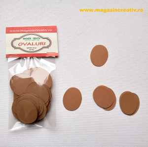 DECUPAJE MICI 1-6 CM - 60 ovaluri maro deschis