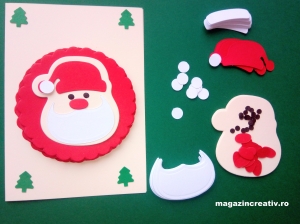 SETURI CONFECTIONARE FELICITARI - Set confectionare 1 felicitare Mos Craciun