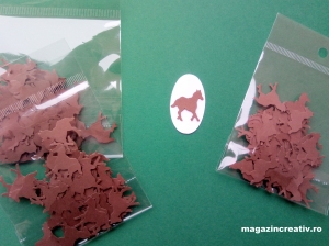 DECUPAJE MICI 1-6 CM - Cai carton - 60 buc