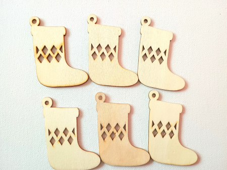 Accesorii din lemn - Accesorii creatie lemn 6 buc - fulgi