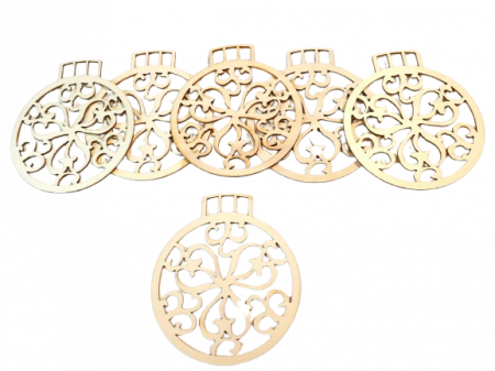 Accesorii din lemn - Accesorii creatie lemn 6 buc - fulgi