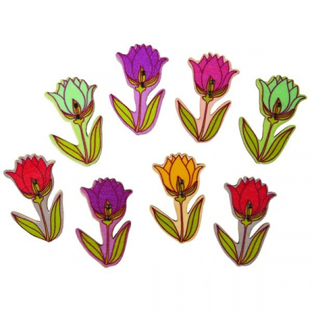 Accesorii din lemn - Lalele lemn  - set 8-10 buc.