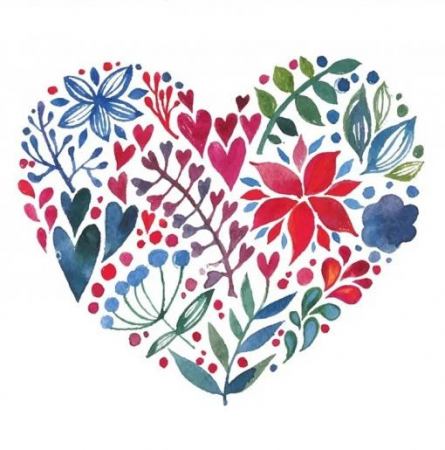 STICKERE. GHIRLANDE. AUTOCOLANTE.BALOANE - Autocolant static pentru fereastra 30x30cm - model inima cu floare rosie