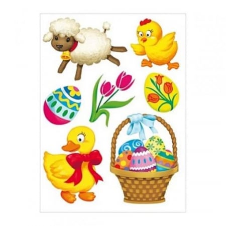 STICKERE. GHIRLANDE. AUTOCOLANTE.BALOANE - Decor static pentru ferestre cu iepuri