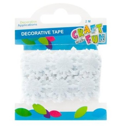 LIPICI. BANDA ADEZIVA - Accesorii decorative fetru - fulg de zapada 2 m