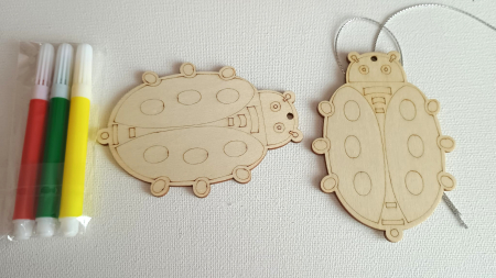 PASTI - Buburuza -  craft lemn cu 3 carioci