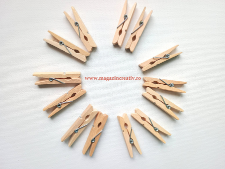 Figurine lemn martisoare - Cârlige lemn natur - set 12 buc
