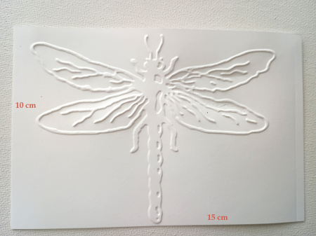 CARTON CU MODEL IN RELIEF - Carton embosat libelula 15 cm/10 cm